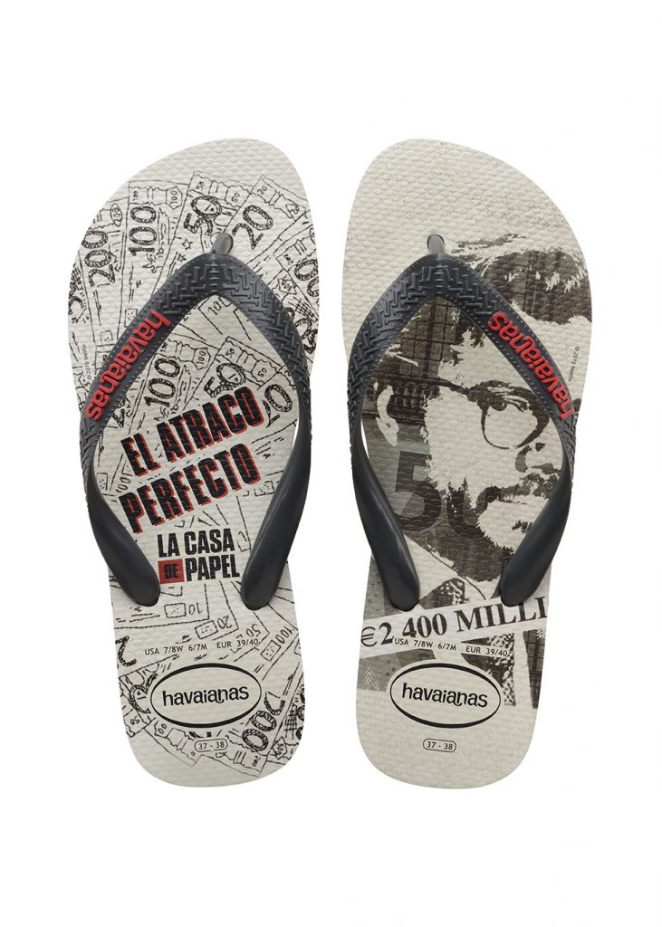 Prepara o pé e a pipoca: Havaianas e Netflix apresentam duas linhas de sandálias inspiradas nas séries mais aguardadas do ano 4 Havaianas La Casa de Papel R4599 1