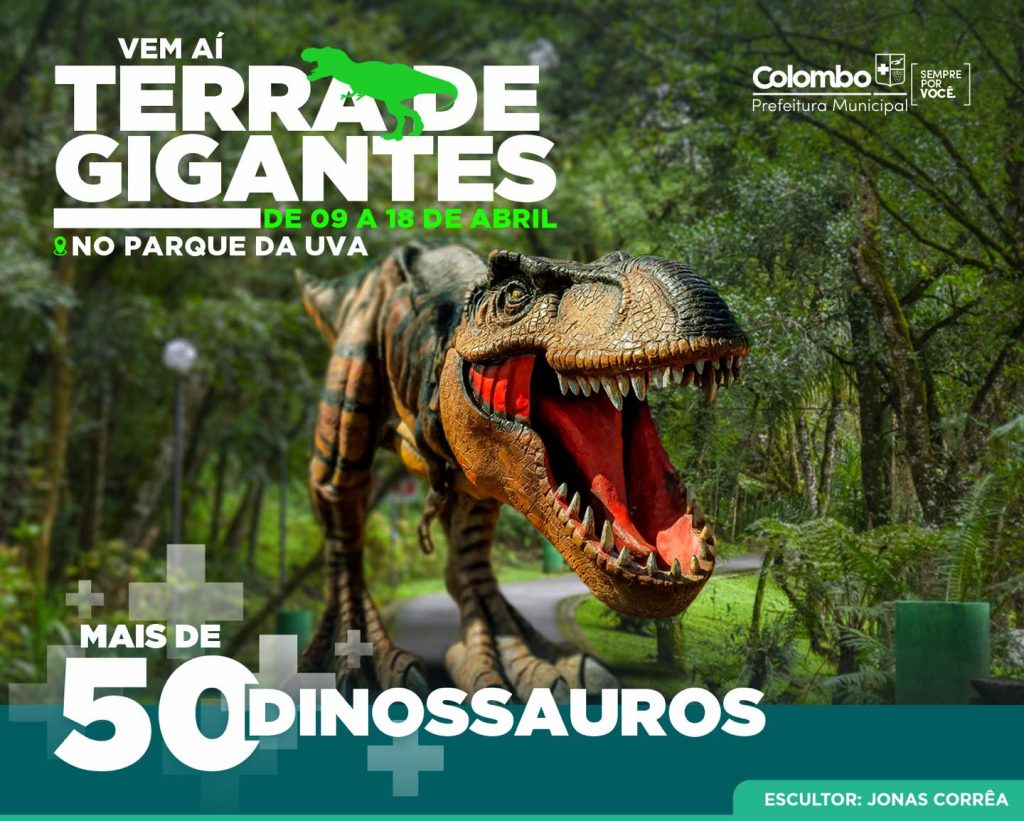 Colombo recebe a exposição de Dinossauros - Terra de Gigantes 1 terra dos gigantes