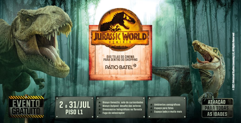 Parque temático Jurassic World chega ao Pátio Batel com atrações gratuitas para crianças e adultos 1 jurassic world