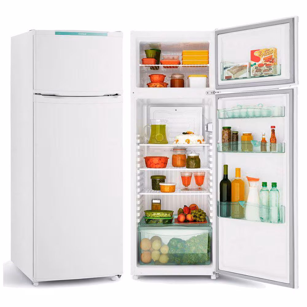Ranking das Melhores Geladeiras Custo-Benefício de até 400 L: Qual a Ideal para Você? 4 Geladeira Consul Cycle Defrost Duplex 334 litros Branca com Freezer Supercapacidade CRD37EB