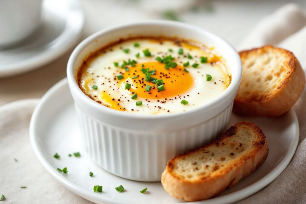 Cansado de ovo frito? 6 receitas salgadas fáceis e rápidas para variar! 1 1. Ovos Cocotte: Elegância Rápida no Forno